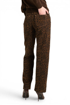 Pantaloni Dina straight in ciniglia animalier