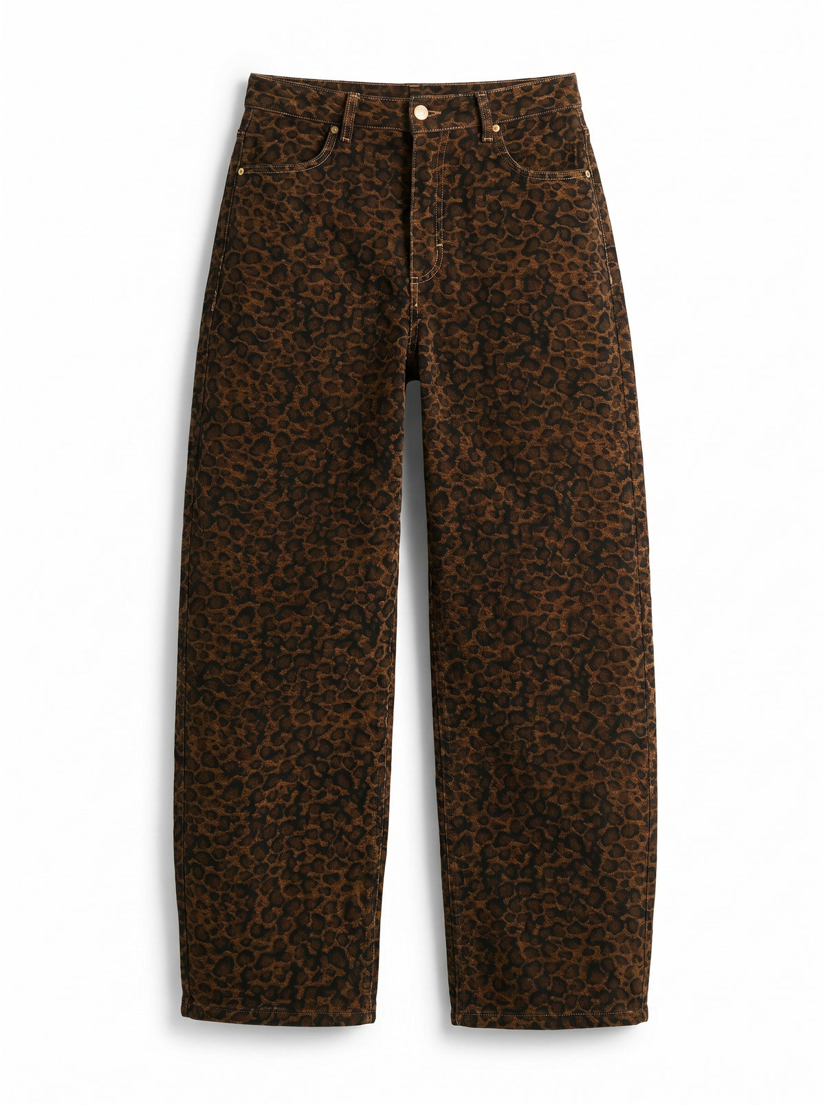 Pantaloni Ashley barrel in ciniglia animalier