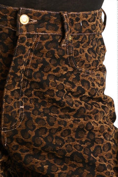 Pantaloni Ashley barrel in ciniglia animalier