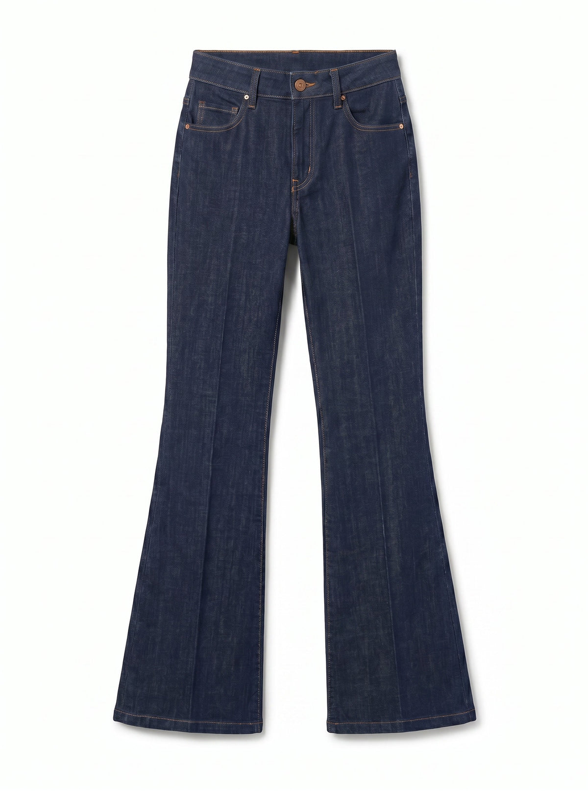 Avery slim flared trousers in softened cross-denim
