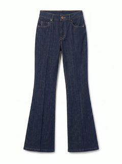 Avery slim flared trousers in softened cross-denim
