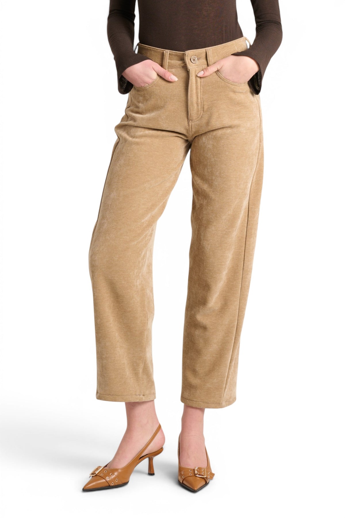 Pantaloni Tim eggfit in velluto a trama obliqua
