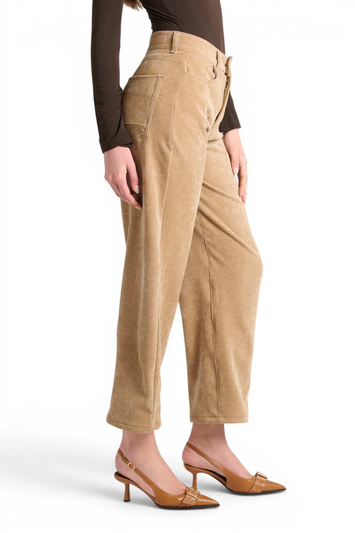 Pantaloni Tim eggfit in velluto a trama obliqua