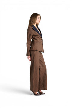 Jeans Becca wide leg in denim crackle moro