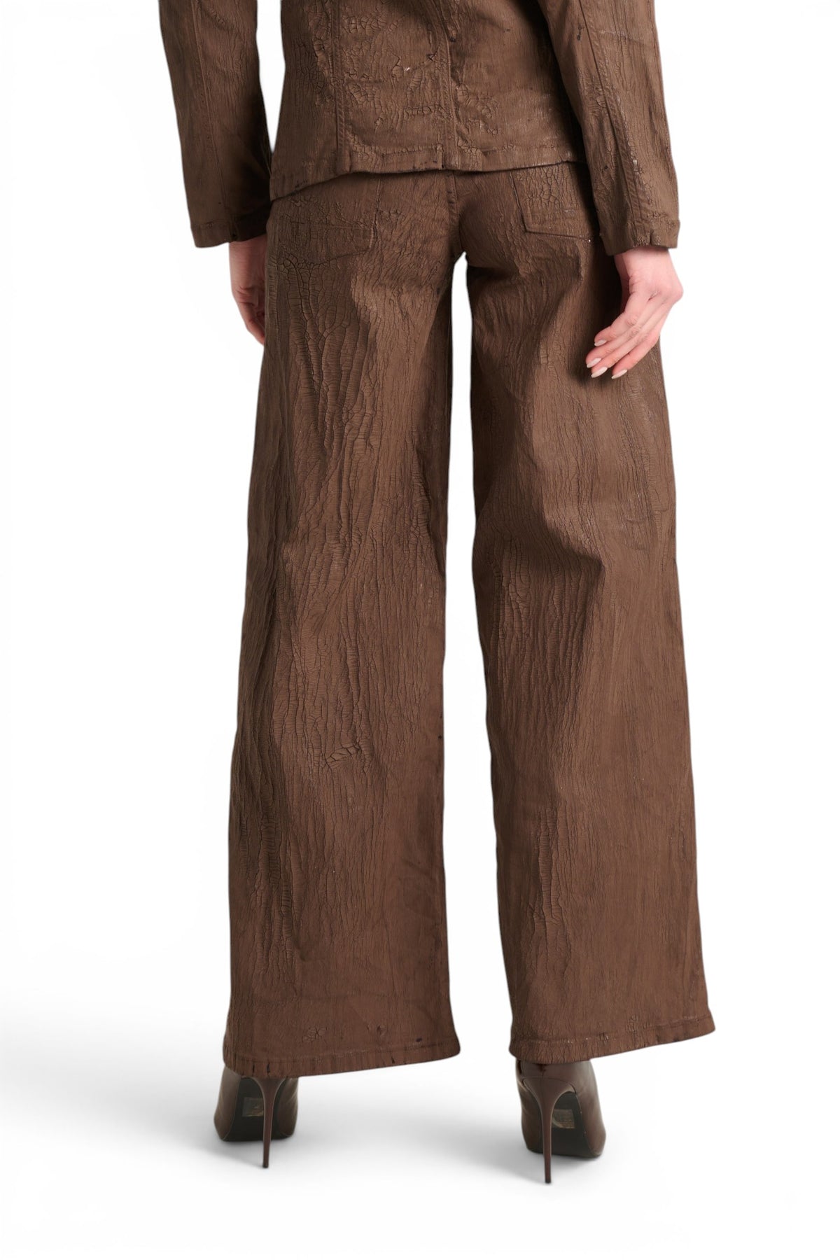 Jeans Becca wide leg in denim crackle moro