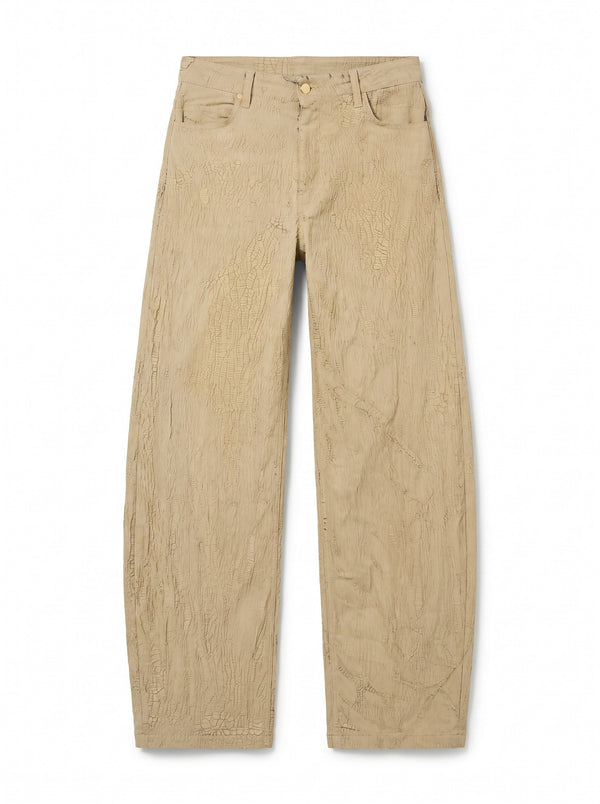 Jeans Berry barrel in denim crackle beige