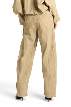 Jeans Berry barrel in denim crackle beige