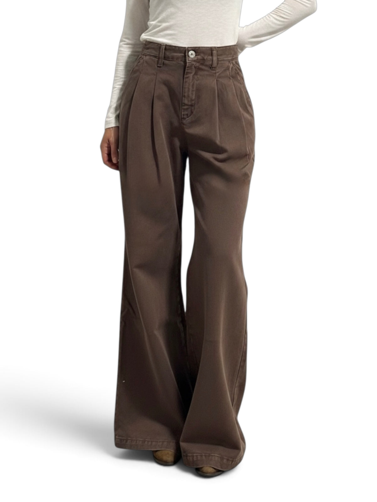 Pantaloni Jina palazzo wide leg in gabardin doppio ritorto