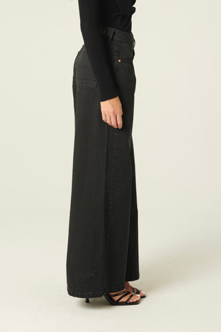 Pantaloni Becca wide leg in drill