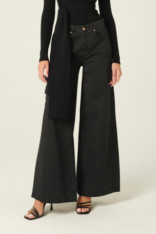 Pantaloni Becca wide leg in drill