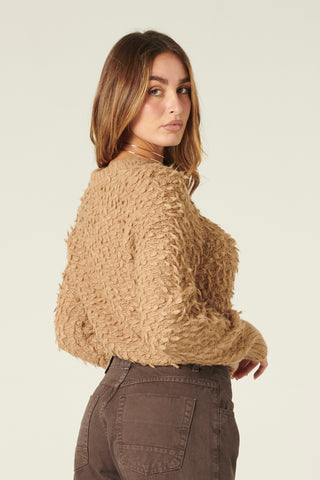 Pull cropped Violet in maglia bouclè