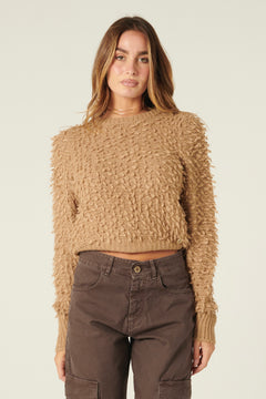 Pull cropped Violet in maglia bouclè