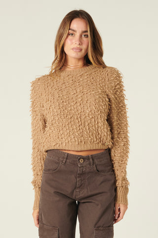 Pull cropped Violet in maglia bouclè