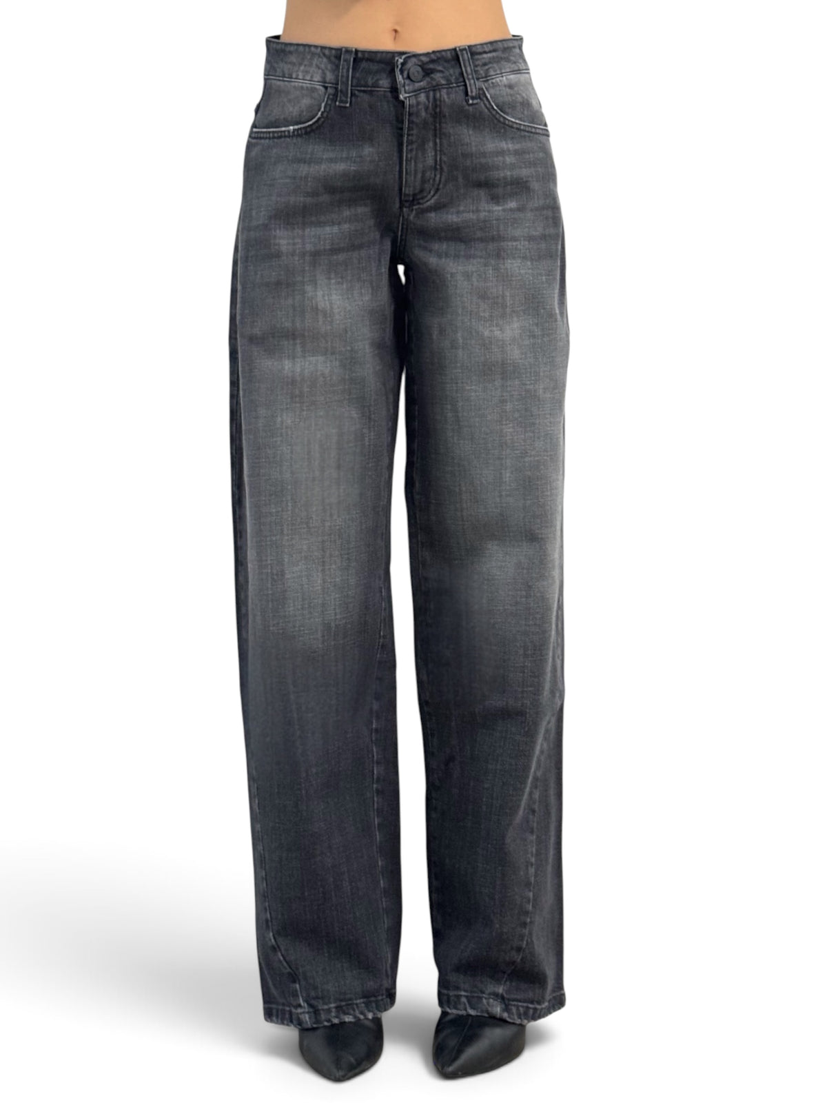 Cherry-S barrel jeans in black denim