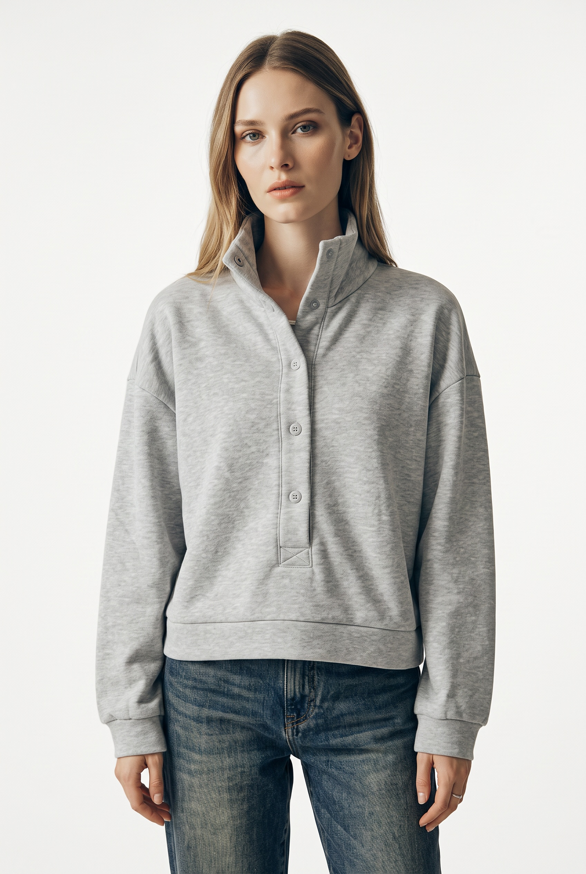 Tammy candy cotton cropped polo sweatshirt