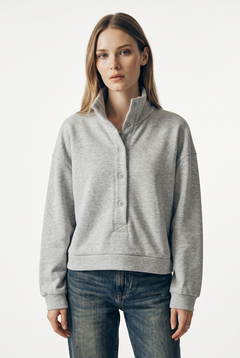 Tammy candy cotton cropped polo sweatshirt