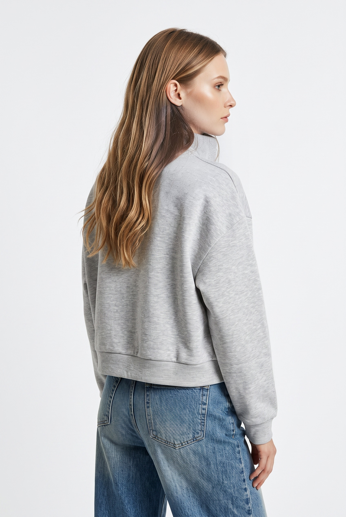 Tammy candy cotton cropped polo sweatshirt