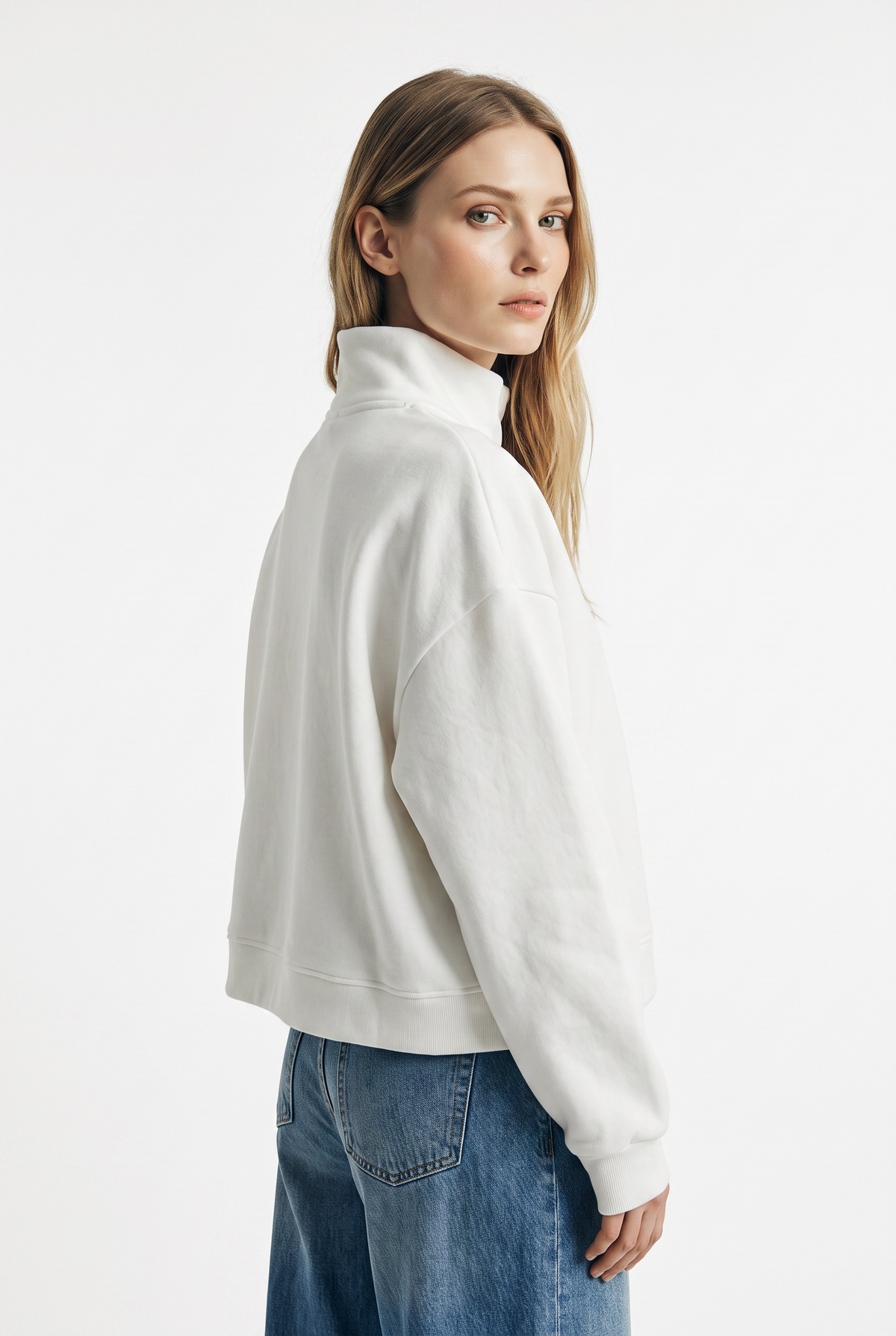 Tammy candy cotton cropped polo sweatshirt
