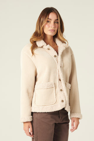 Giacca Kelly in velluto con teddy in tono