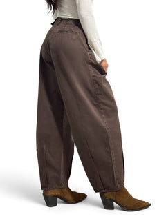 Judo barrel trousers in gabardine with fringed bustier
