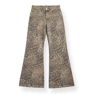 Pantaloni Buffy wide leg in drill animalier used
