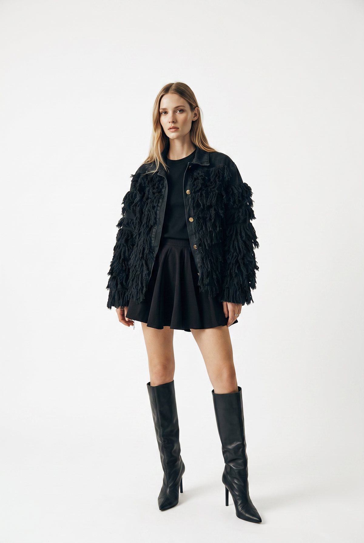 Jordan bomber in fur-like drill