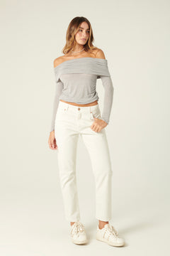 Pantaloni Ava slim regular in drill