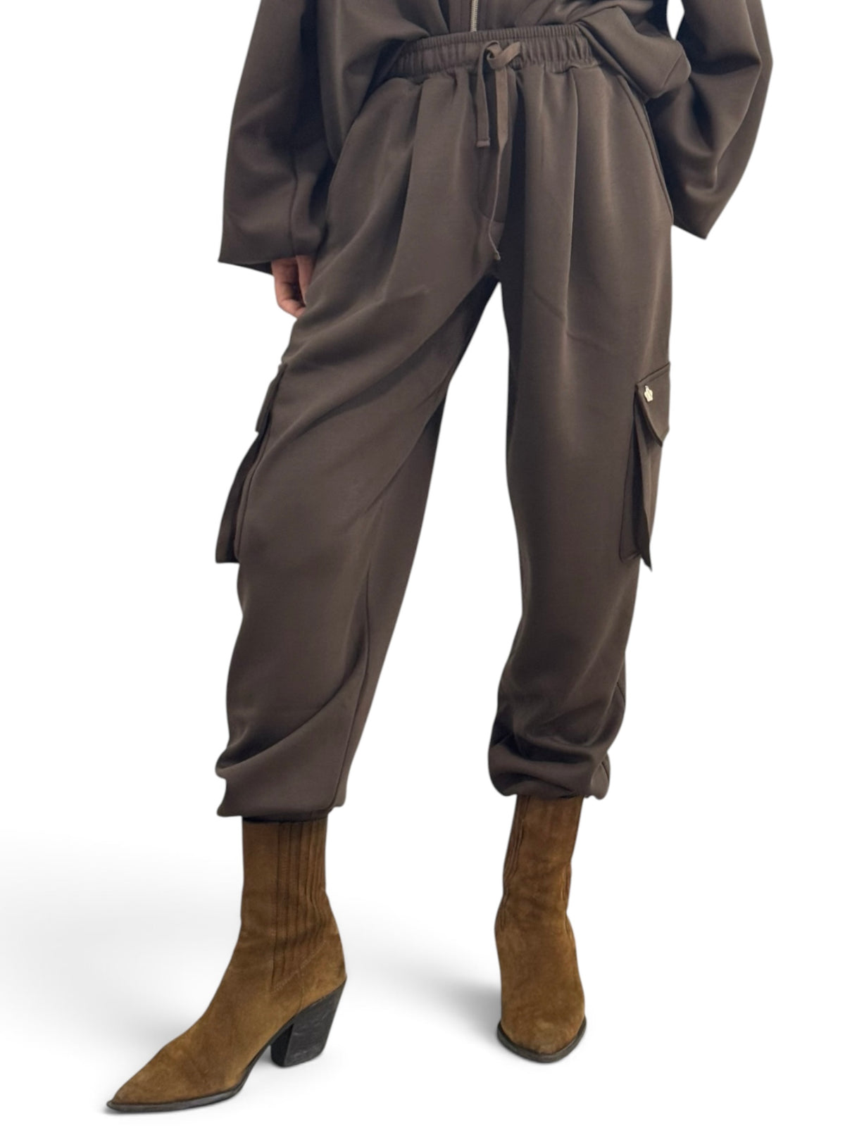 Pantaloni Jane jogger in felpa misto viscosa