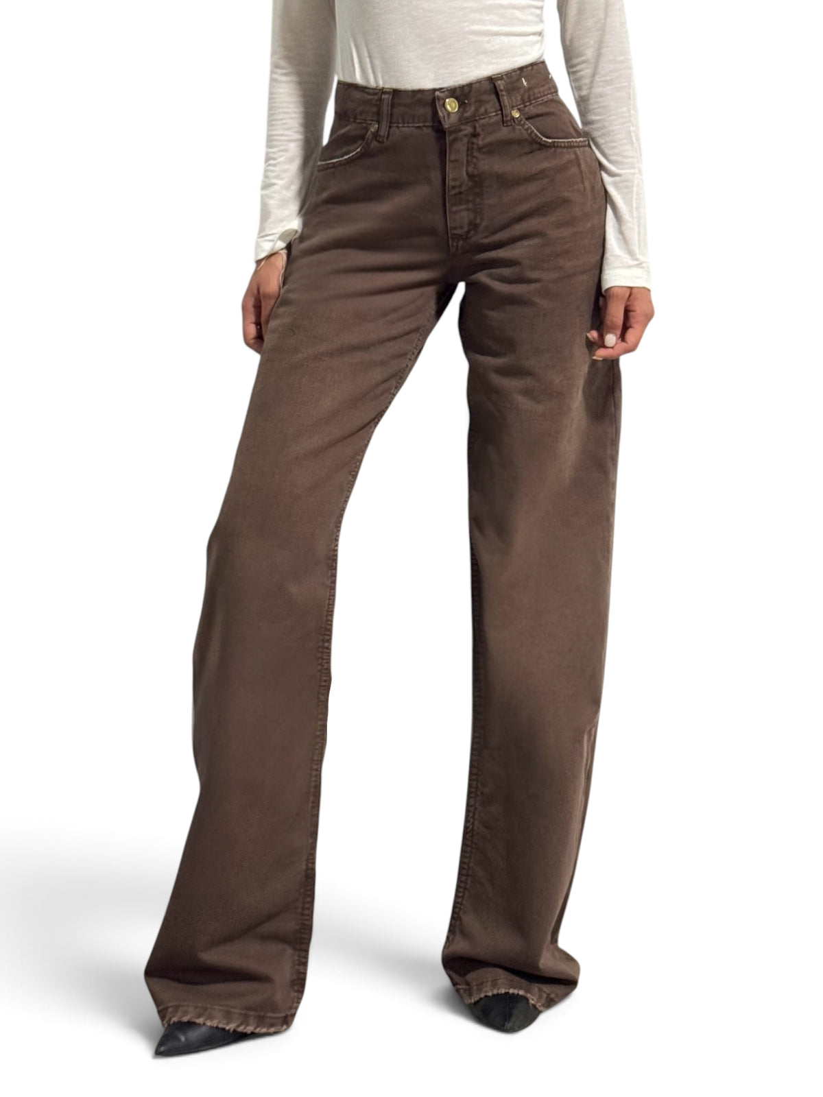 Pantaloni Star-S in gabardine effetto used