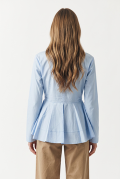Yvette shirt in cotton poplin with side flare
