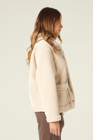 Giacca Kelly in velluto con teddy in tono