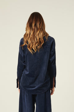 Peach velvet and modal blend shirt