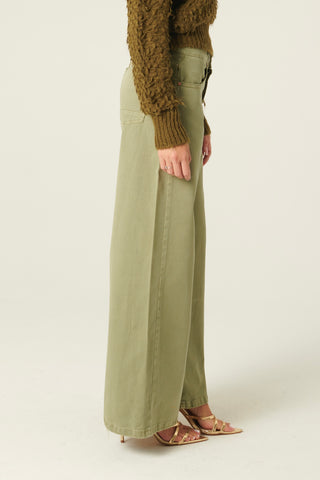 Pantaloni Becca wide leg in drill