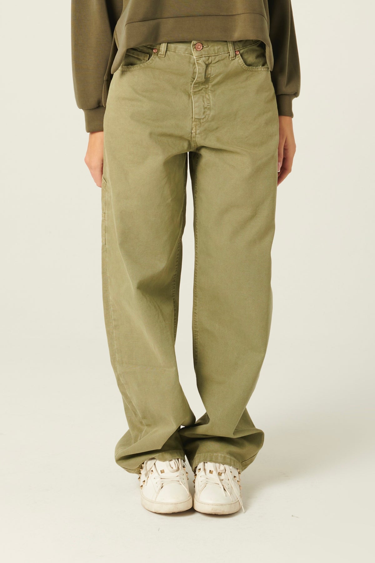 Pantaloni Charli carpenter in canvas barrel fit
