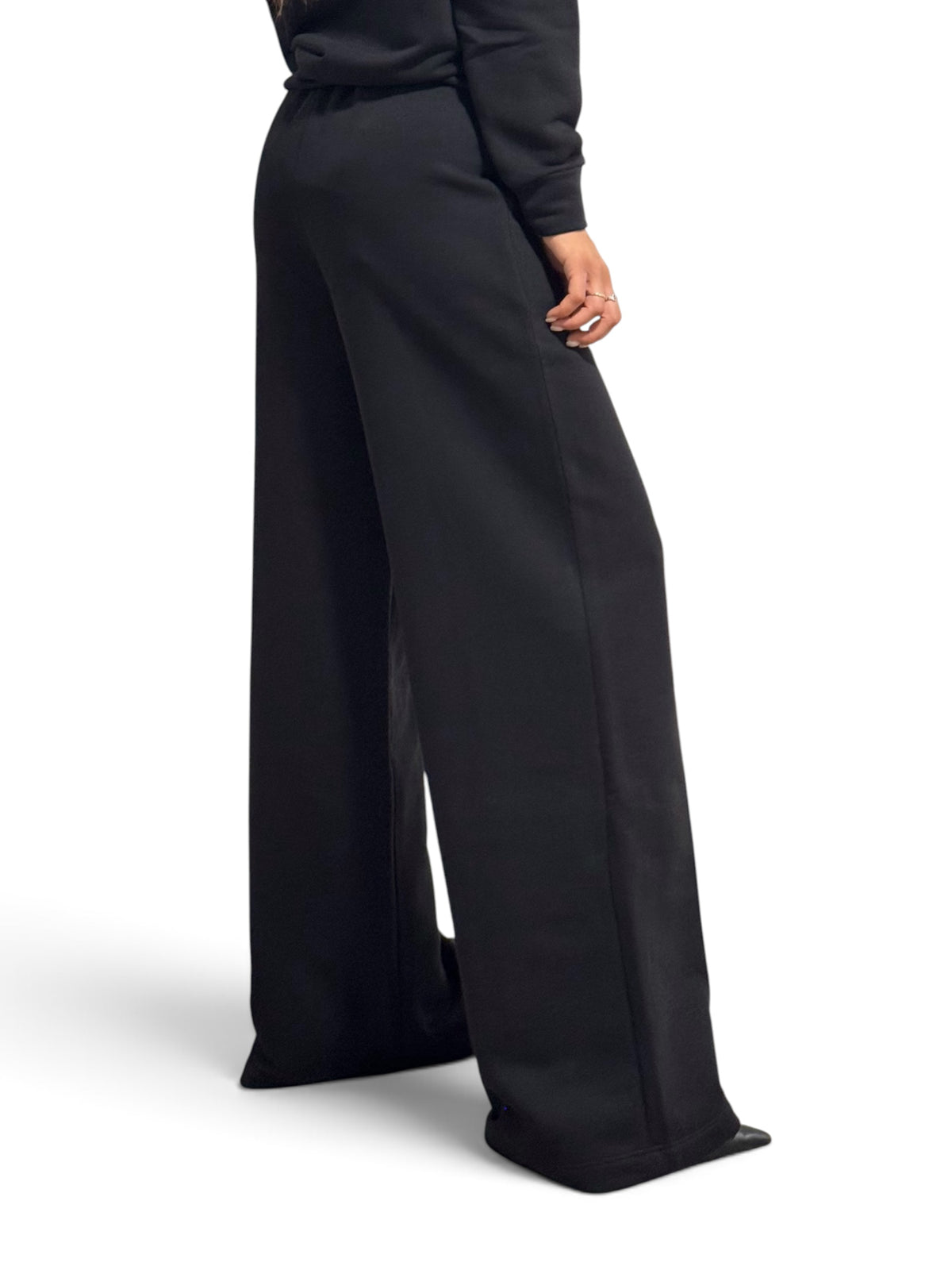 Pantaloni Ivy straight leg in felpa con nervina