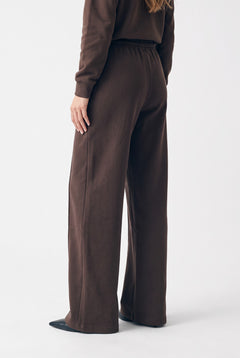 Ivy straight leg fleece trousers with pintuck