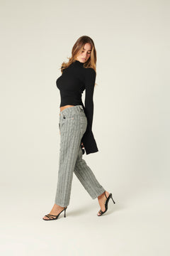 Pantaloni Giusy 90's fit in drill laserato