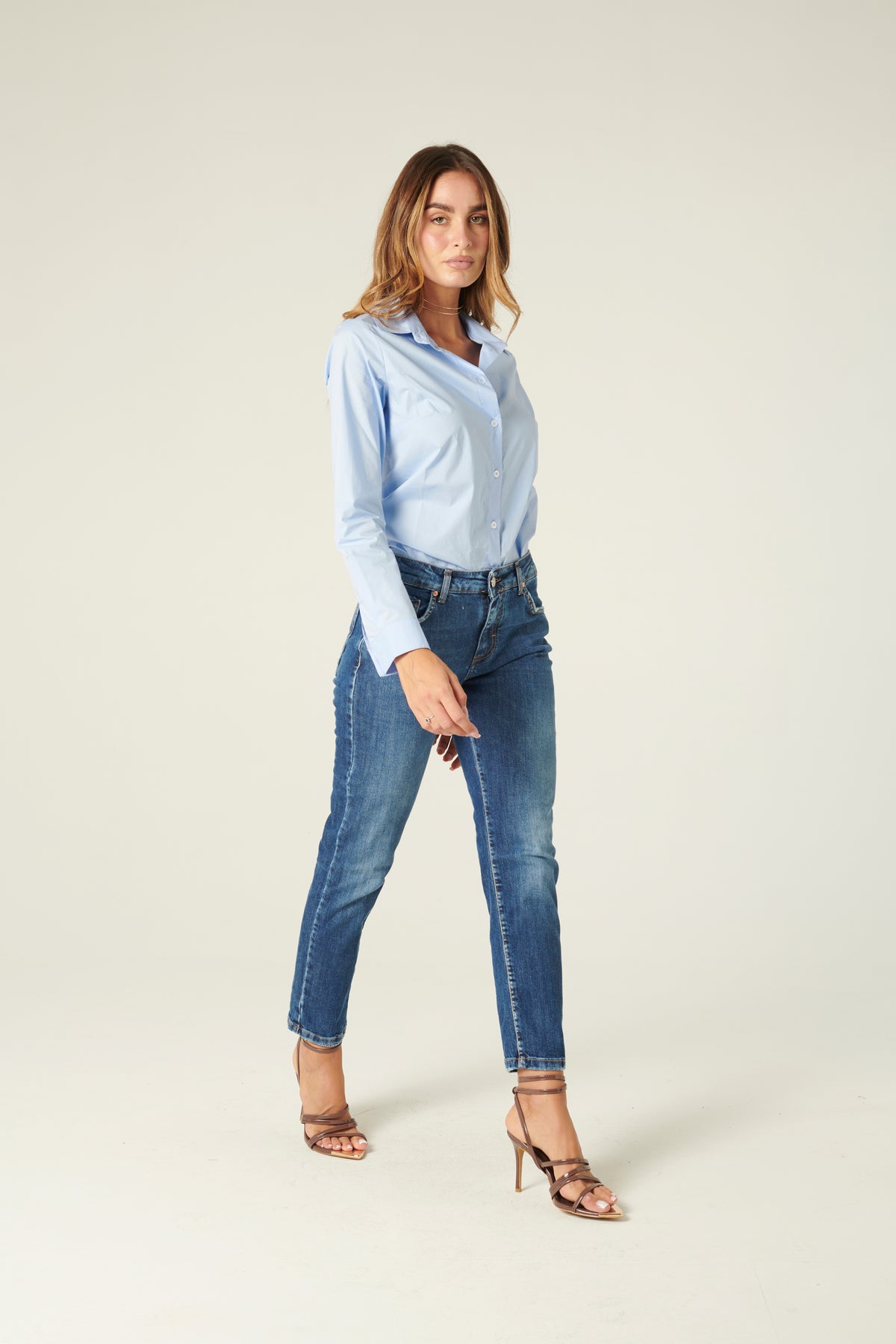 Camicia Yumix basica in popeline di cotone