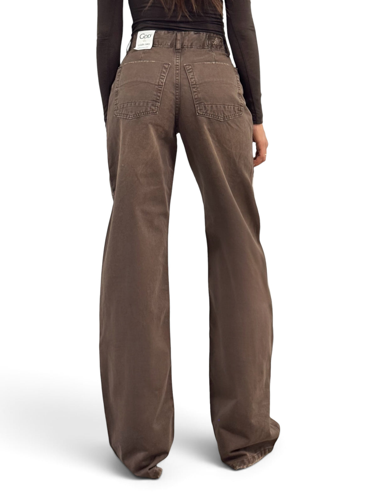 Star gabardine trousers with rhinestone appliqué