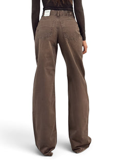 Star gabardine trousers with rhinestone appliqué