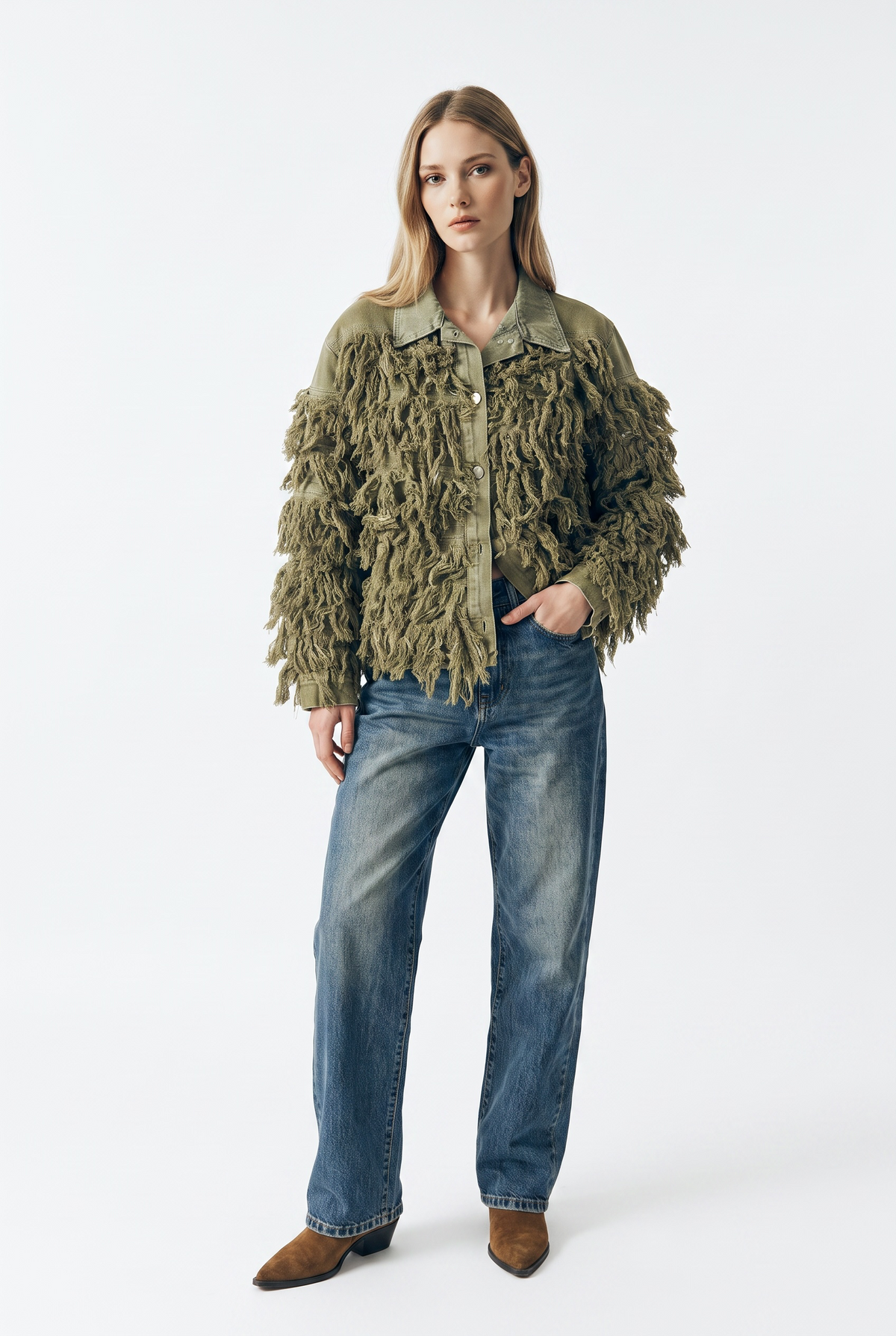 Jordan bomber in fur-like drill