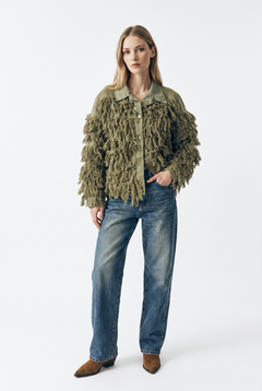 Jordan bomber in fur-like drill
