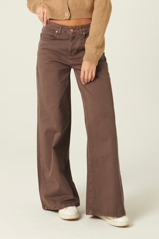 Pantaloni Becca wide leg in drill