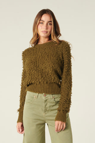 Pull cropped Violet in maglia bouclè