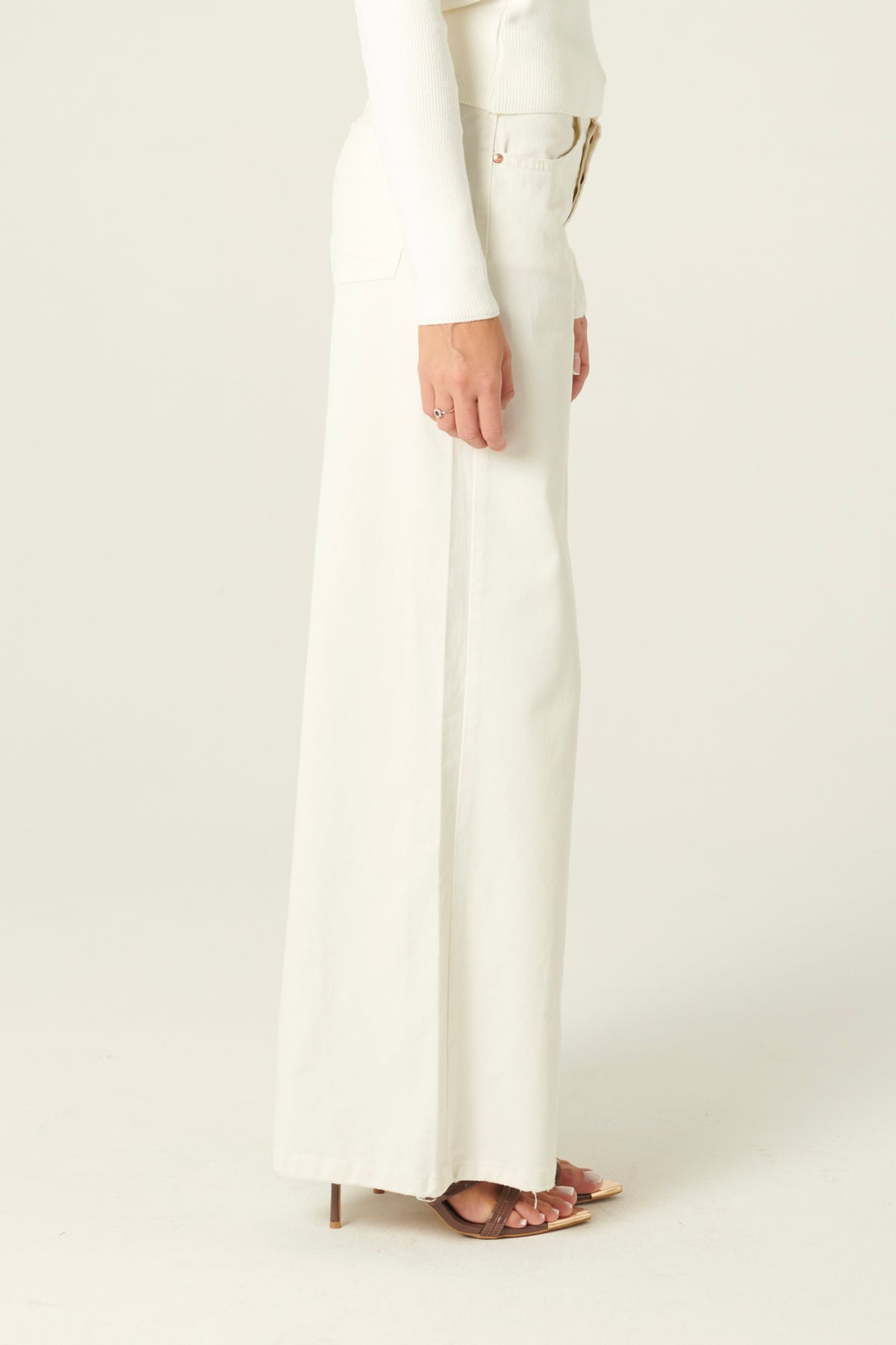 Pantaloni Becca wide leg in drill