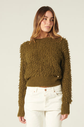 Pull cropped Violet in maglia bouclè