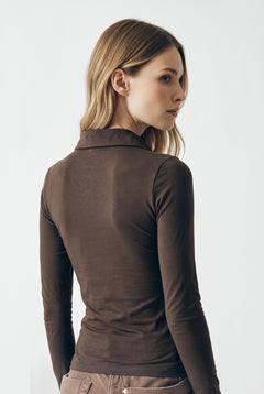 Iole long-sleeved polo neck cashmere blend jumper
