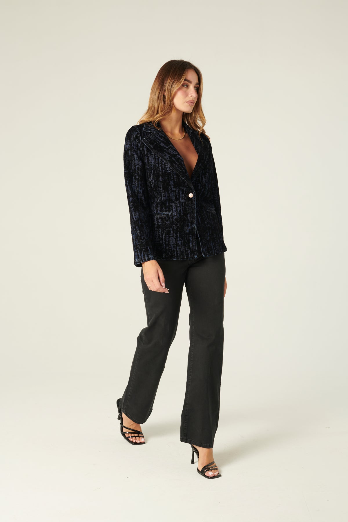 Giacca Lily in denim floccato