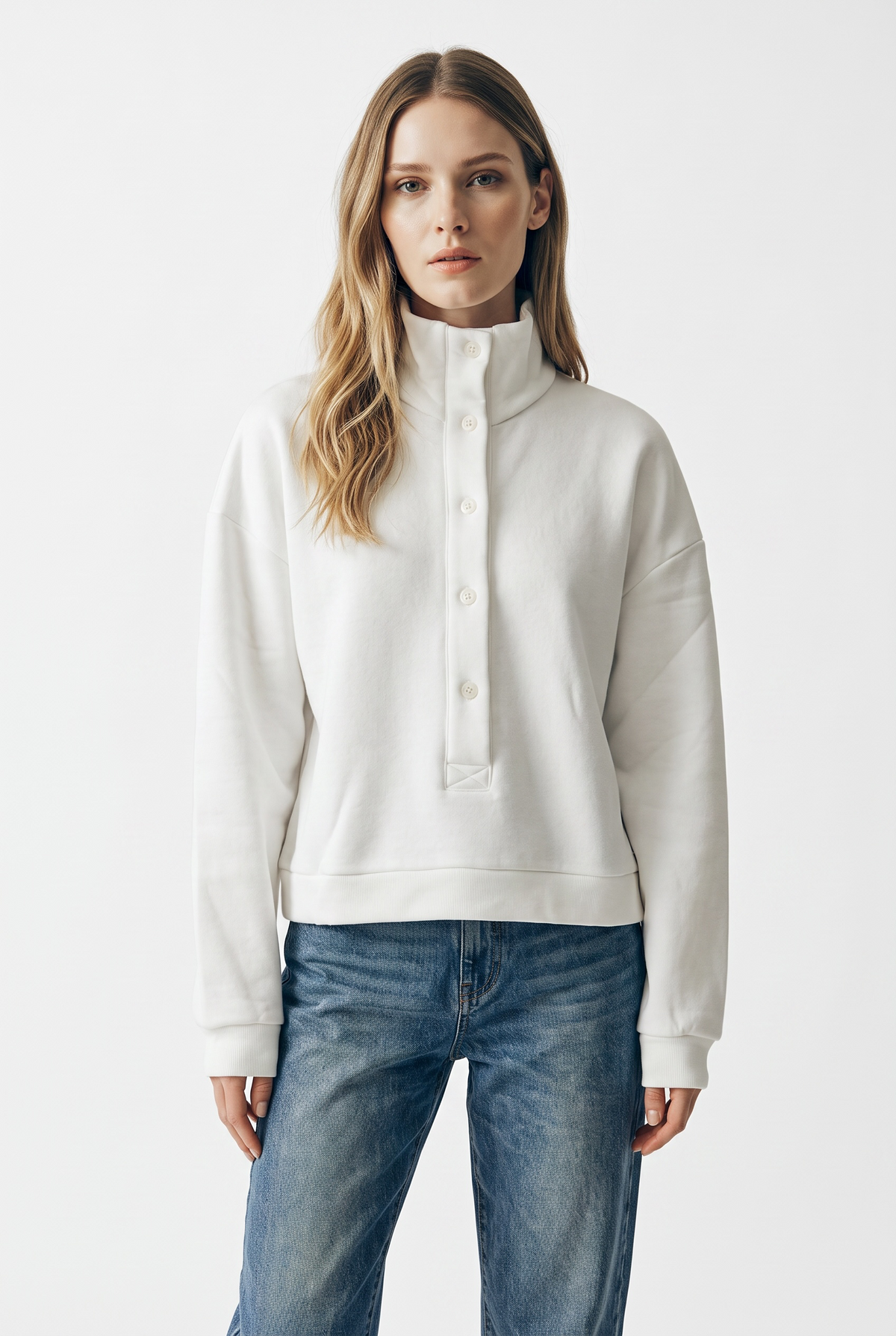 Tammy candy cotton cropped polo sweatshirt