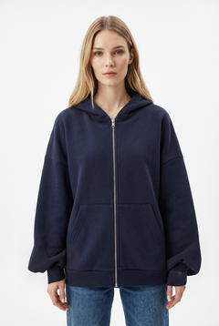 Felpa Mia bomber oversize con cappuccio in candy cotton